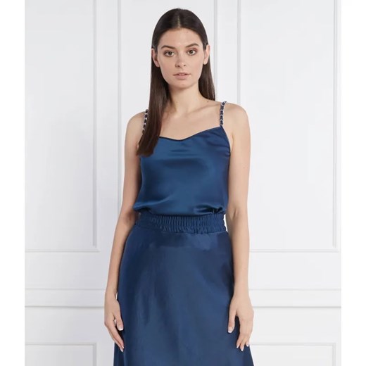 HUGO Satynowy top Cermila | Regular Fit ze sklepu Gomez Fashion Store w kategorii Bluzki damskie - zdjęcie 184337411