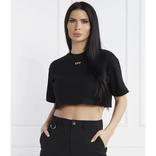 OFF-WHITE T-shirt | Cropped Fit ze sklepu Gomez Fashion Store w kategorii Bluzki damskie - zdjęcie 184337733