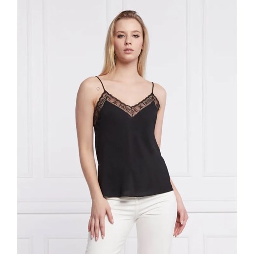 Patrizia Pepe Satynowy top | Regular Fit ze sklepu Gomez Fashion Store w kategorii Bluzki damskie - zdjęcie 184337734