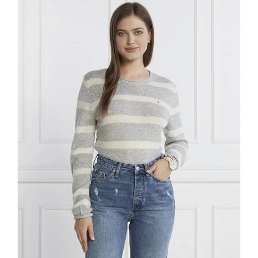 Tommy Hilfiger Wełniany sweter SOFT C-NK | Regular Fit ze sklepu Gomez Fashion Store w kategorii Swetry damskie - zdjęcie 184337873