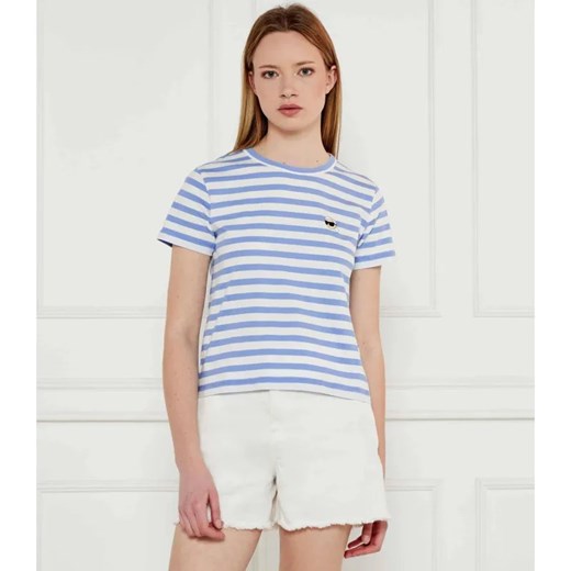 Karl Lagerfeld T-shirt IKON PATCH | Regular Fit ze sklepu Gomez Fashion Store w kategorii Bluzki damskie - zdjęcie 184338042