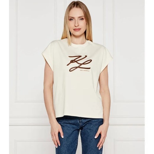 Karl Lagerfeld T-shirt Autograph | Oversize fit ze sklepu Gomez Fashion Store w kategorii Bluzki damskie - zdjęcie 184338851