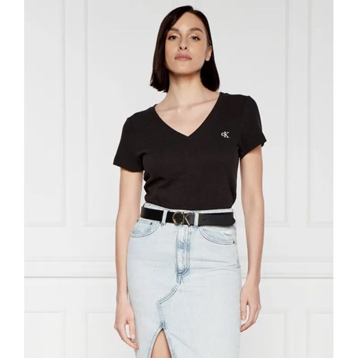 Calvin Klein Jeans T-shirt SLUB | Slim Fit ze sklepu Gomez Fashion Store w kategorii Bluzki damskie - zdjęcie 184338873