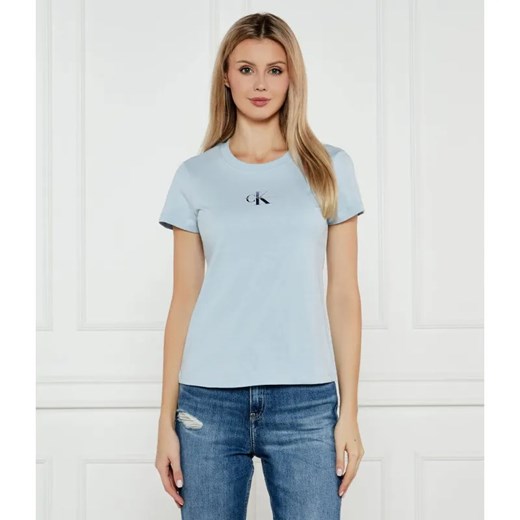 Calvin Klein Jeans T-shirt | Slim Fit ze sklepu Gomez Fashion Store w kategorii Bluzki damskie - zdjęcie 184339252