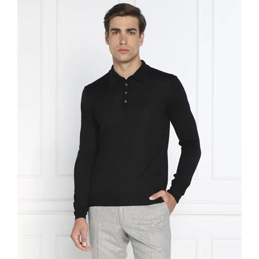 Oscar Jacobson Wełniany sweter Ruben Poloshirt L-S | Slim Fit ze sklepu Gomez Fashion Store w kategorii Swetry męskie - zdjęcie 184339341