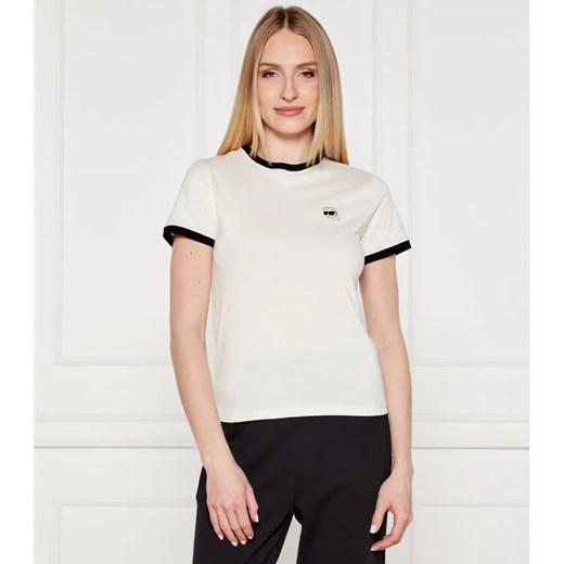Karl Lagerfeld T-shirt ikon patch | Slim Fit ze sklepu Gomez Fashion Store w kategorii Bluzki damskie - zdjęcie 184339361