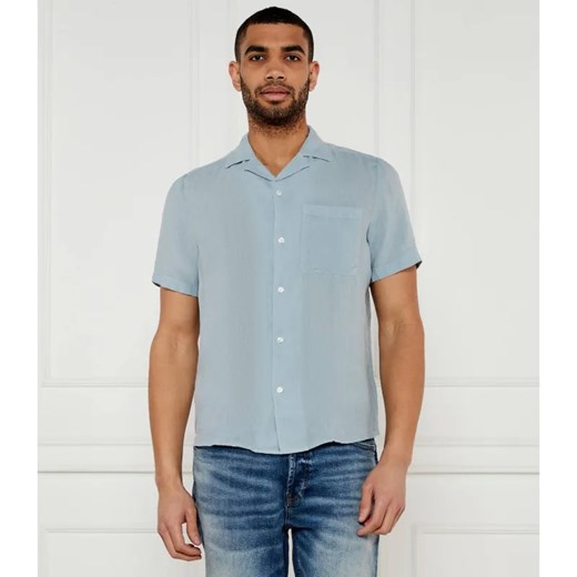 HUGO Lniana koszula Ellino | Straight fit ze sklepu Gomez Fashion Store w kategorii Koszule męskie - zdjęcie 184339780