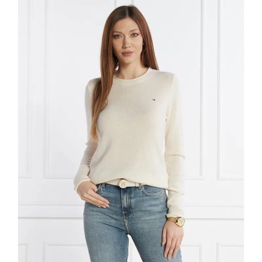 Tommy Hilfiger Wełniany sweter SOFT C-NK | Regular Fit ze sklepu Gomez Fashion Store w kategorii Swetry damskie - zdjęcie 184340214