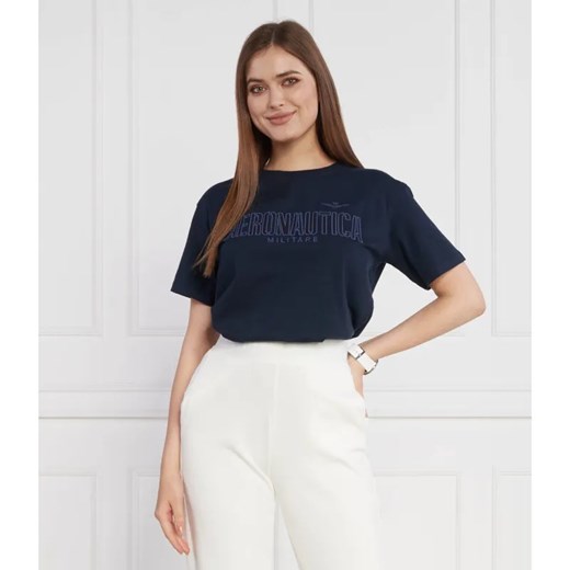 Aeronautica Militare T-shirt | Regular Fit ze sklepu Gomez Fashion Store w kategorii Bluzki damskie - zdjęcie 184341040