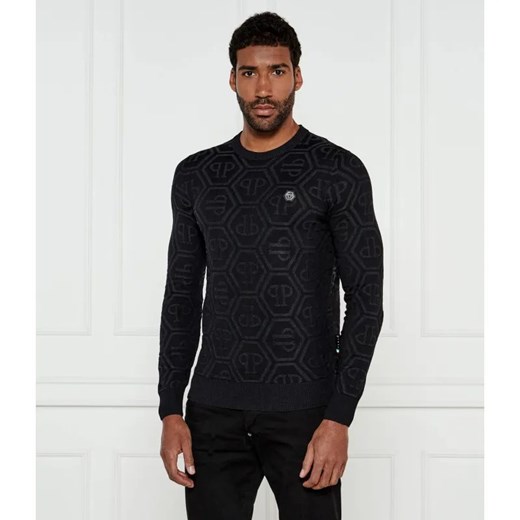 Philipp Plein Sweter | Slim Fit | z dodatkiem jedwabiu ze sklepu Gomez Fashion Store w kategorii Swetry męskie - zdjęcie 184341051