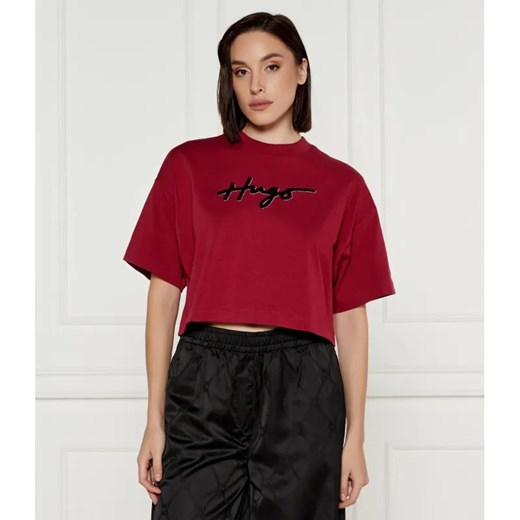 HUGO T-shirt | Cropped Fit S wyprzedaż Gomez Fashion Store