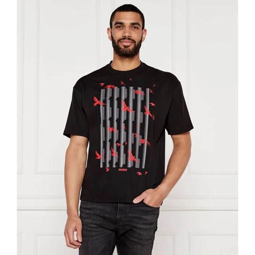 HUGO T-shirt Digraph | Loose fit ze sklepu Gomez Fashion Store w kategorii T-shirty męskie - zdjęcie 184341351