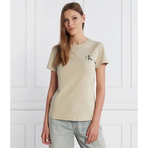 Calvin Klein Jeans T-shirt 2-pack MONOGRAM | Slim Fit ze sklepu Gomez Fashion Store w kategorii Bluzki damskie - zdjęcie 184341513