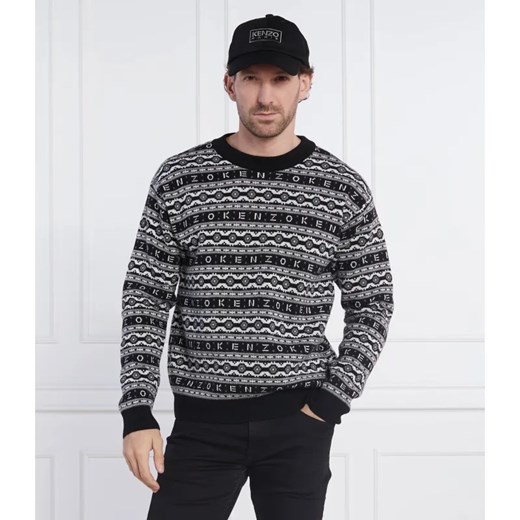 Kenzo Wełniany sweter JACQUARD REGULAR JUMPER | Regular Fit ze sklepu Gomez Fashion Store w kategorii Swetry męskie - zdjęcie 184341814