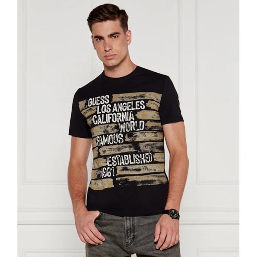 GUESS T-shirt WORLD FAMOUS | Regular Fit ze sklepu Gomez Fashion Store w kategorii T-shirty męskie - zdjęcie 184342164