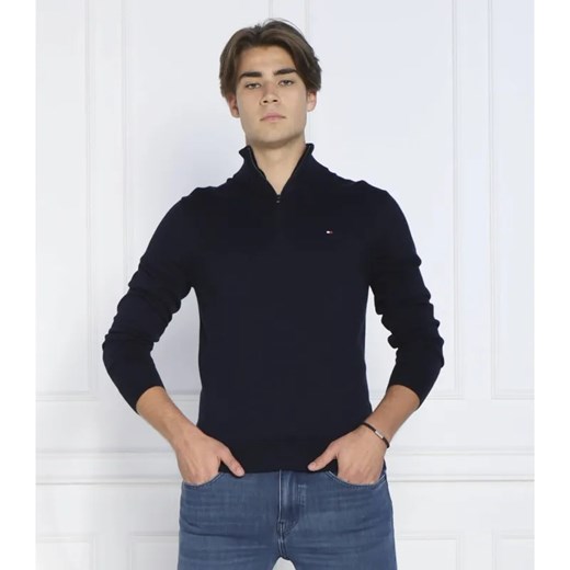 Tommy Hilfiger Sweter ZIP MOCK | Regular Fit | z dodatkiem kaszmiru ze sklepu Gomez Fashion Store w kategorii Swetry męskie - zdjęcie 184342320