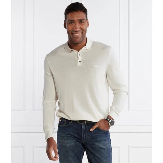 BOSS BLACK Wełniane polo | Regular Fit XL okazja Gomez Fashion Store