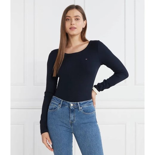 Tommy Hilfiger Bluzka 5X2 RIB O-NK LS | Slim Fit ze sklepu Gomez Fashion Store w kategorii Bluzki damskie - zdjęcie 184343442