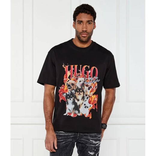 HUGO T-shirt Dugie | Oversize fit ze sklepu Gomez Fashion Store w kategorii T-shirty męskie - zdjęcie 184344462