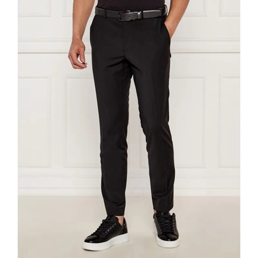 HUGO Wełniane spodnie HestenM204X | Extra slim fit ze sklepu Gomez Fashion Store w kategorii Spodnie męskie - zdjęcie 184345044