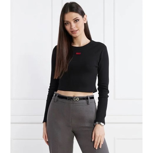 HUGO Bluzka Dafilomena_1 | Cropped Fit ze sklepu Gomez Fashion Store w kategorii Bluzki damskie - zdjęcie 184345122