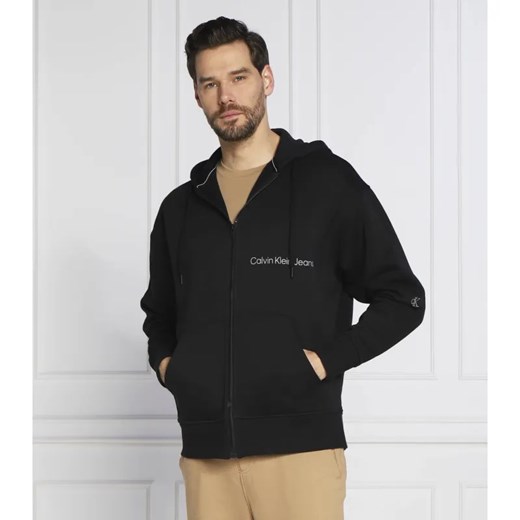 Calvin Klein Jeans Bluza OFF PLACED INSTIT ZIP-THROUGH | Regular Fit L Gomez Fashion Store wyprzedaż