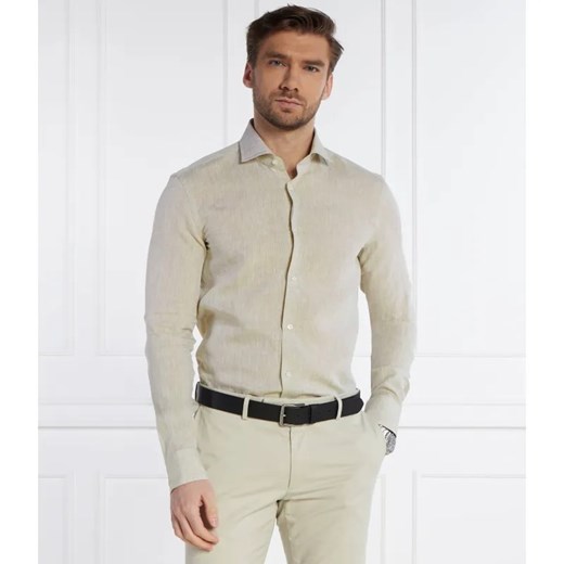 BOSS BLACK Lniana koszula H-HANK | Slim Fit ze sklepu Gomez Fashion Store w kategorii Koszule męskie - zdjęcie 184345514