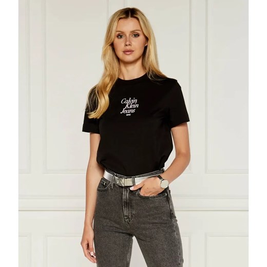 Calvin Klein Jeans T-shirt | Regular Fit ze sklepu Gomez Fashion Store w kategorii Bluzki damskie - zdjęcie 184345751