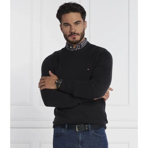 Tommy Hilfiger Wełniany sweter MULTI HTR MERINO CREW NECK | Regular Fit ze sklepu Gomez Fashion Store w kategorii Swetry męskie - zdjęcie 184345983