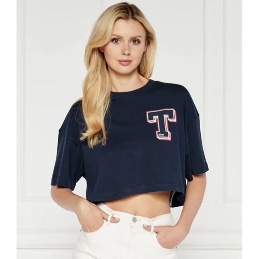 Tommy Jeans T-shirt LETTERMAN | Oversize fit ze sklepu Gomez Fashion Store w kategorii Bluzki damskie - zdjęcie 184346100