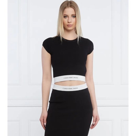Calvin Klein Jeans T-shirt | Slim Fit ze sklepu Gomez Fashion Store w kategorii Bluzki damskie - zdjęcie 184347172