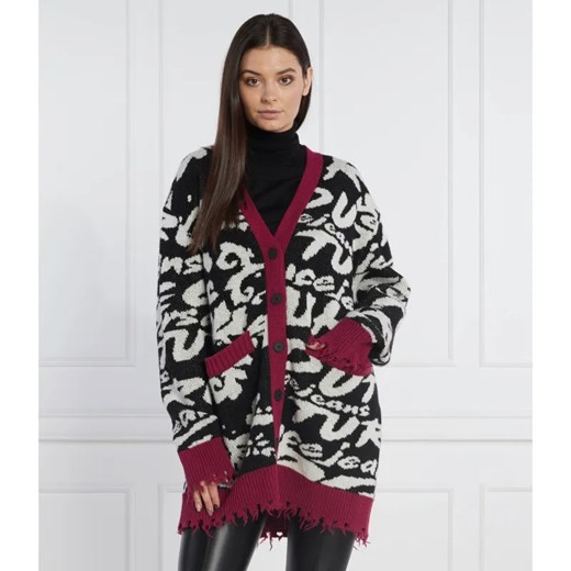 Versace Jeans Couture Kardigan | Relaxed fit | z dodatkiem wełny ze sklepu Gomez Fashion Store w kategorii Swetry damskie - zdjęcie 184347373