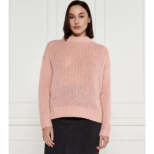 HUGO Wełniany sweter Sloossy | Oversize fit ze sklepu Gomez Fashion Store w kategorii Swetry damskie - zdjęcie 184347763