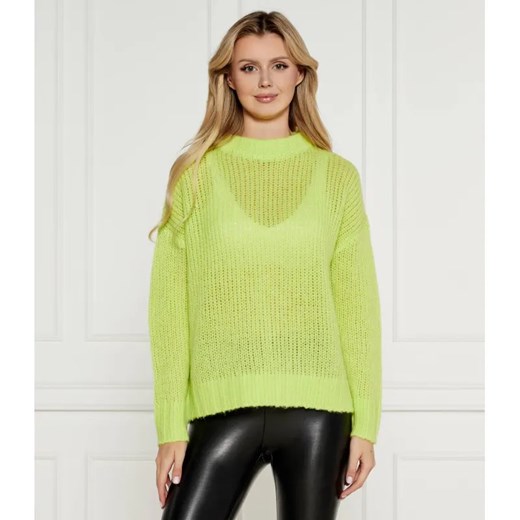HUGO Wełniany sweter Sloossy | Oversize fit ze sklepu Gomez Fashion Store w kategorii Swetry damskie - zdjęcie 184347920