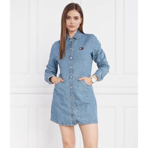 Tommy Jeans Sukienka TJW LS BADGE DENIM MINI ze sklepu Gomez Fashion Store w kategorii Sukienki - zdjęcie 184349200
