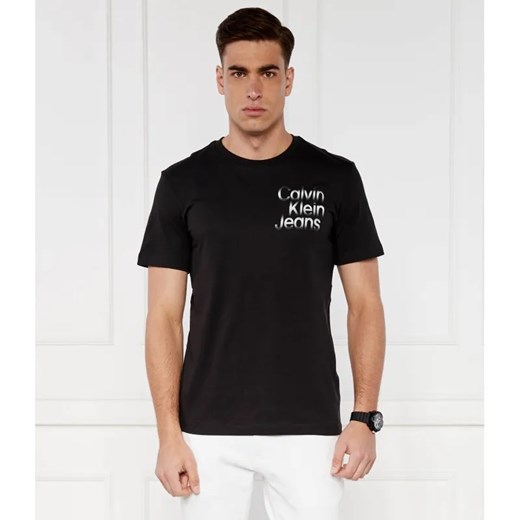 Calvin Klein Jeans T-shirt DIFFUSED STACKED | Regular Fit S wyprzedaż Gomez Fashion Store