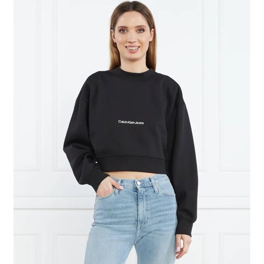 Calvin Klein Jeans Bluza INSTITUTIONAL | Cropped Fit ze sklepu Gomez Fashion Store w kategorii Bluzy damskie - zdjęcie 184349512