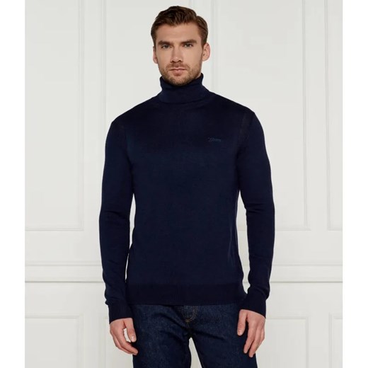 GUESS Golf EBENEZER | Slim Fit | z dodatkiem jedwabiu ze sklepu Gomez Fashion Store w kategorii Swetry męskie - zdjęcie 184349814