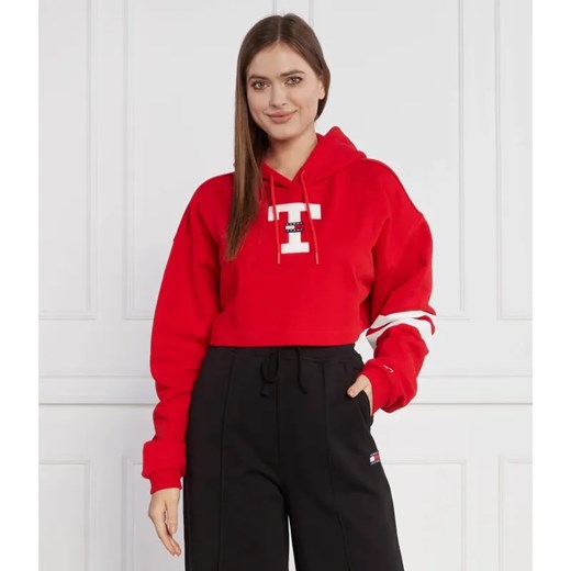 Tommy Jeans Bluza TJW SP CRP LETTERMAN FLAG HOODIE | Cropped Fit ze sklepu Gomez Fashion Store w kategorii Bluzy damskie - zdjęcie 184350051
