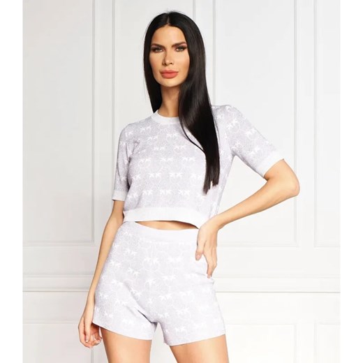Pinko Bluzka MODESTO MAGLIA JACQUARD MONOGR | Cropped Fit ze sklepu Gomez Fashion Store w kategorii Bluzki damskie - zdjęcie 184350212