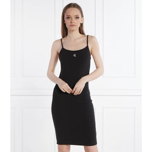 Calvin Klein Jeans Sukienka SLUB RIB S okazyjna cena Gomez Fashion Store