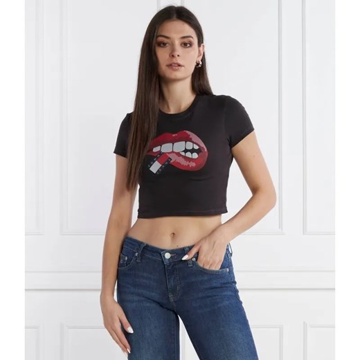 Tommy Jeans T-shirt WASHED TJ LIPS | Cropped Fit ze sklepu Gomez Fashion Store w kategorii Bluzki damskie - zdjęcie 184350301
