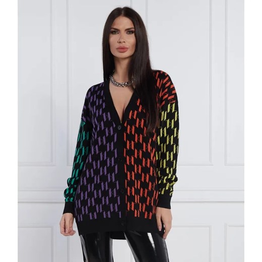 Karl Lagerfeld Kardigan | Longline Fit | z dodatkiem wełny ze sklepu Gomez Fashion Store w kategorii Swetry damskie - zdjęcie 184350352