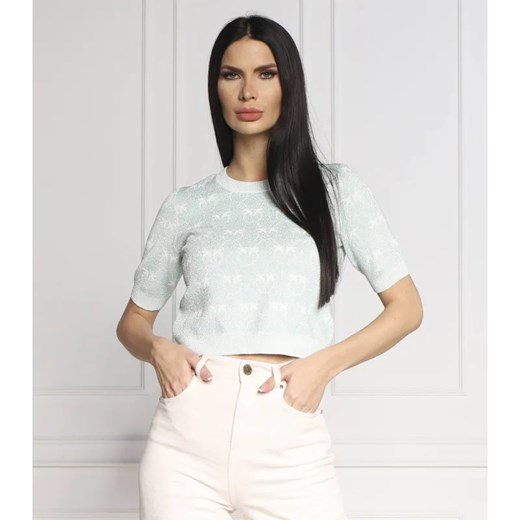 Pinko Bluzka MODESTO MAGLIA JACQUARD MONOGR | Cropped Fit ze sklepu Gomez Fashion Store w kategorii Bluzki damskie - zdjęcie 184350380
