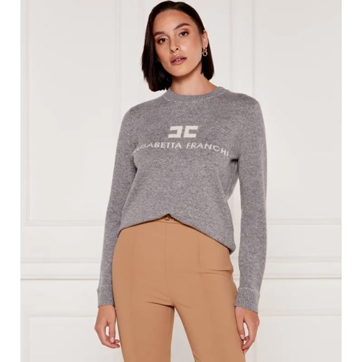 Elisabetta Franchi Wełniany sweter | Regular Fit | z dodatkiem kaszmiru ze sklepu Gomez Fashion Store w kategorii Swetry damskie - zdjęcie 184351232