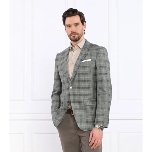 BOSS BLACK Wełniana marynarka H-Hutson-231 | Slim Fit | z dodatkiem lnu ze sklepu Gomez Fashion Store w kategorii Marynarki męskie - zdjęcie 184351350