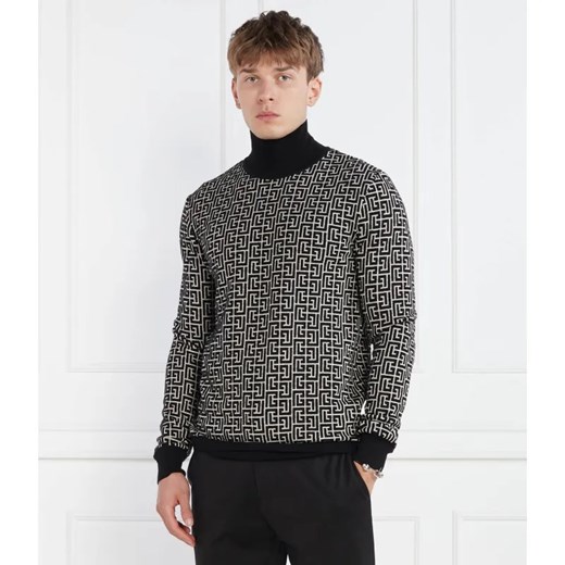 Balmain Wełniany golf | Regular Fit | z dodatkiem lnu ze sklepu Gomez Fashion Store w kategorii Swetry męskie - zdjęcie 184351501