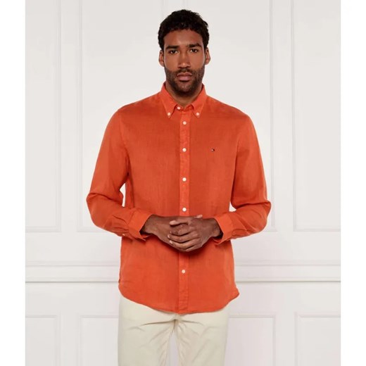 Tommy Hilfiger Lniana koszula PIGMENT DYED | Regular Fit ze sklepu Gomez Fashion Store w kategorii Koszule męskie - zdjęcie 184351653