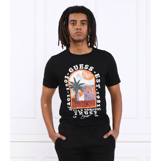 GUESS T-shirt PALM WINDOW | Slim Fit ze sklepu Gomez Fashion Store w kategorii T-shirty męskie - zdjęcie 184351942