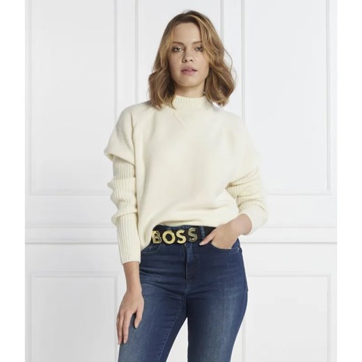 BOSS BLACK Wełniany sweter Foltin | Regular Fit ze sklepu Gomez Fashion Store w kategorii Swetry damskie - zdjęcie 184352091